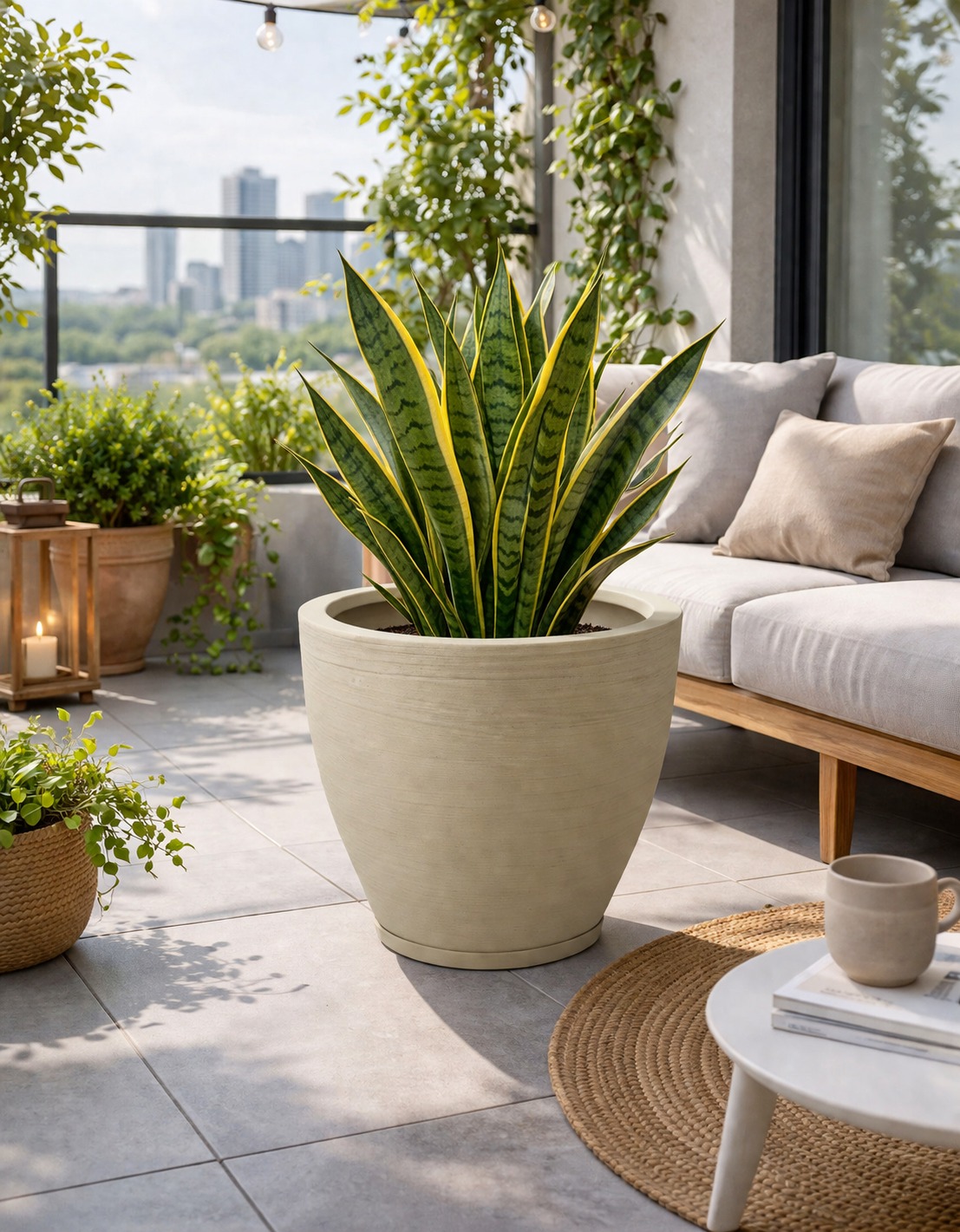 Vasos plantas decoração jardim elegante